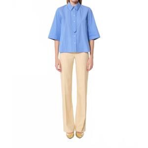 NEW TARA JARMON candide striped top in blue